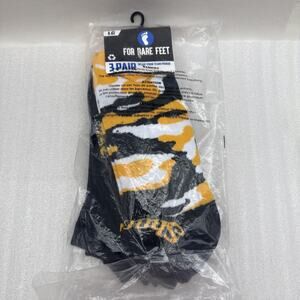 For Bare Feet Camo Boom WICHITA STATE 3 Pack Mens No Show Socks Black Large New